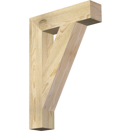 Ekena Millwork Traditional Block Rough Sawn Bracket, Douglas Fir, 4"W x 18"D x 26"H BKT04X18X26TRA05RDF